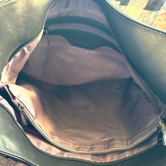 🌟REALER Beautiful Black Pebbled Leather Purse, 13”x17”,Fringe Zipper-Pulls🖤Sassy - Picture 10 of 15